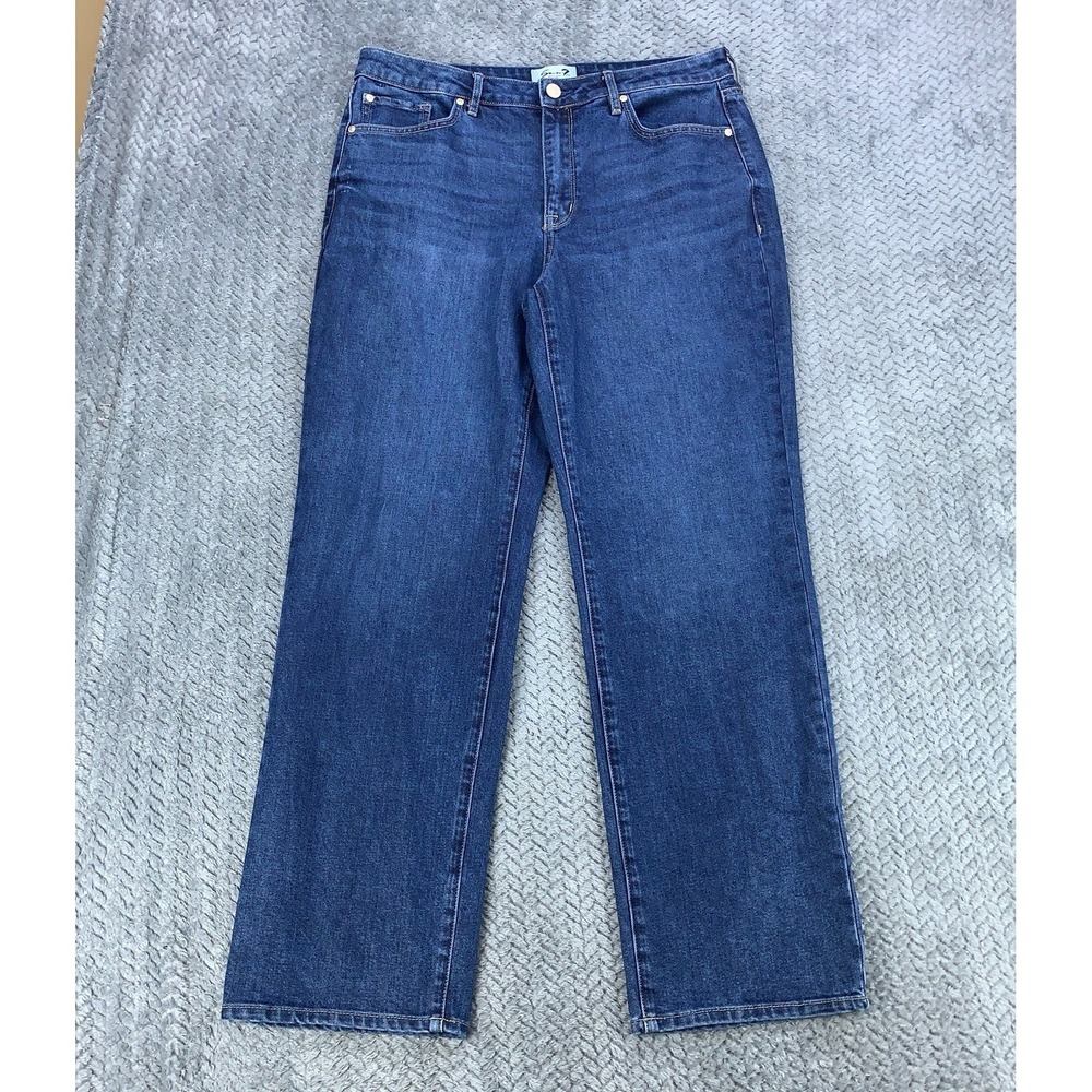 Seven7 Loose Straight Jeans Womens Size 8 Blue Denim Dark Wash Stretch 33x30